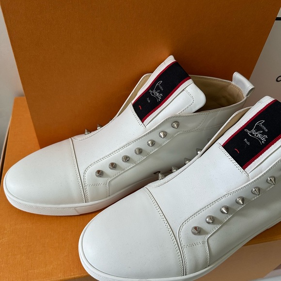 Christian Louboutin White High-Top Men's Shoes size 45 1/2 - Picture 3 of 15